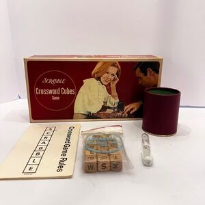 Selchow & Righter Boardgame Scrabble - Crossword Cubes Box Fair/Vintg